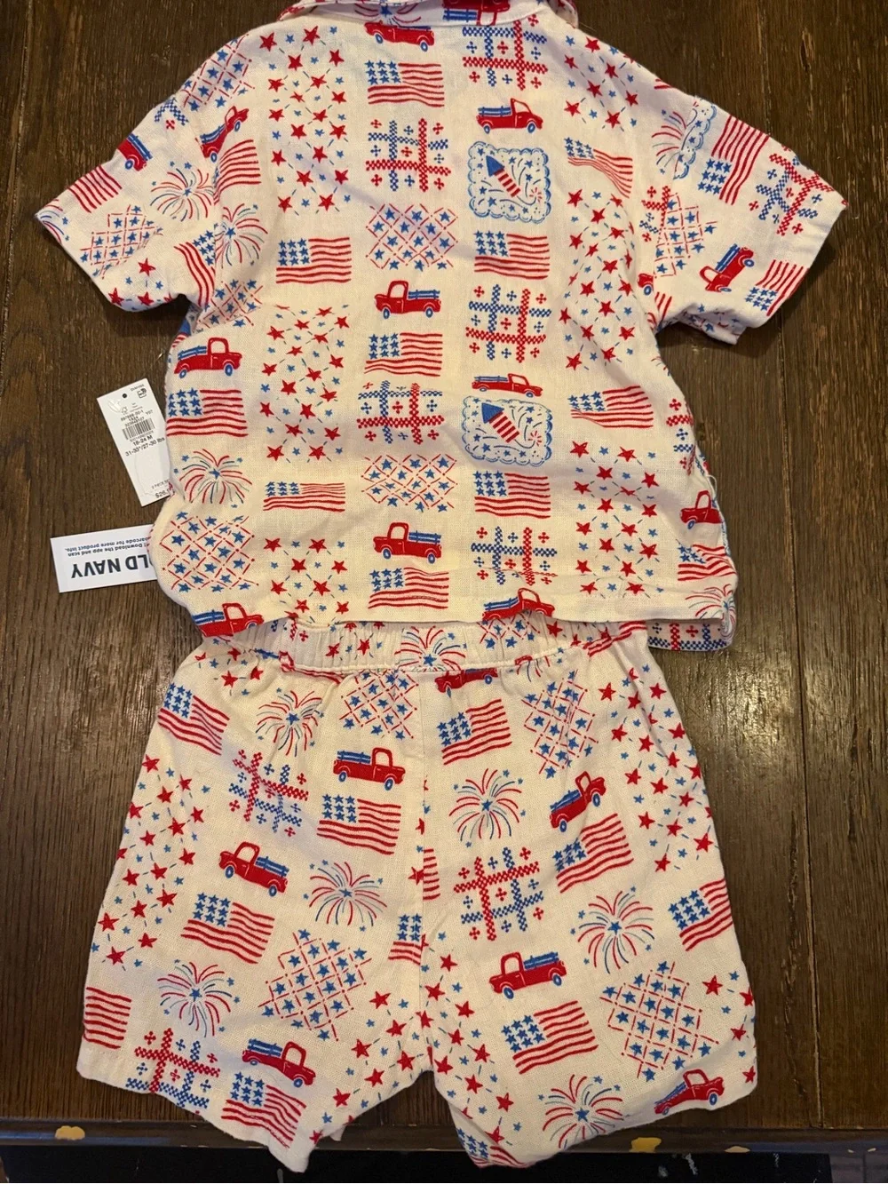 Old Navy Red & Blue Patriotic Kids Pajama Set